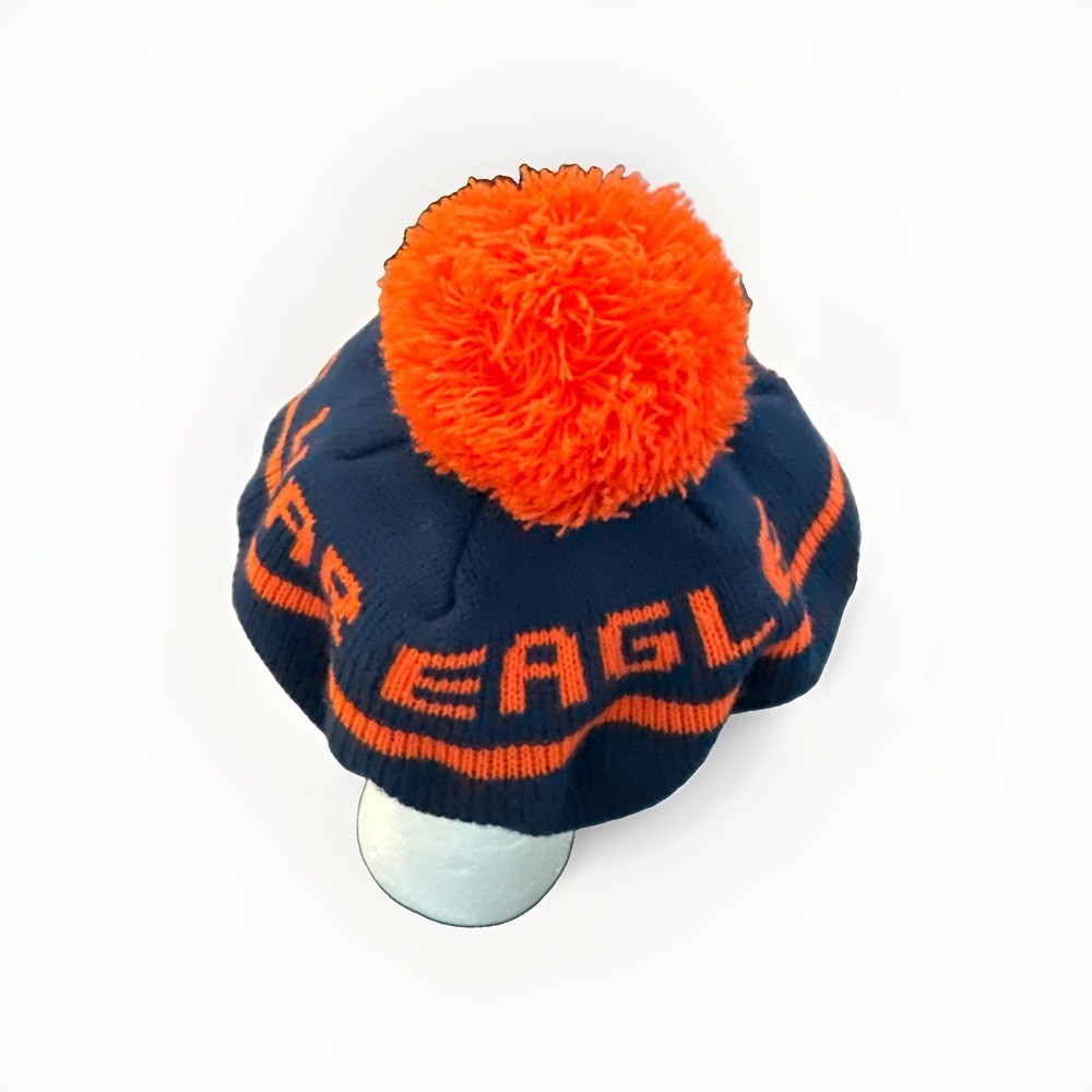 Vintage Auburn Beanie Hat with Brim War Eagle Blue And Orange - Picture 4 of 5